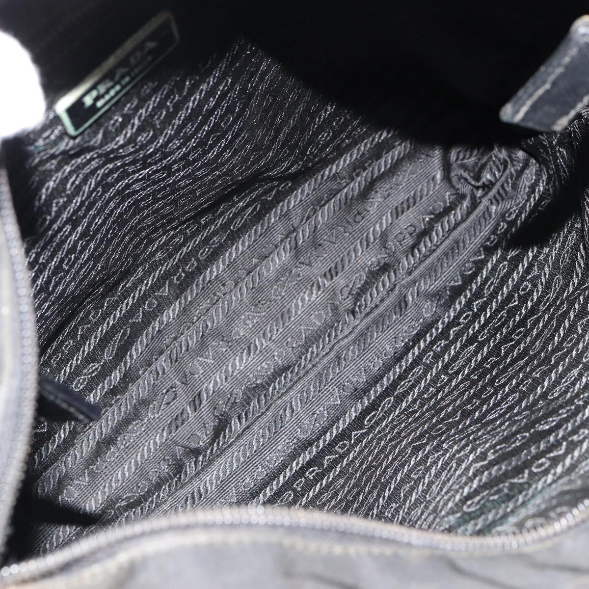 PRADA Shoulder Bag Nylon Black Silver Auth ka4274