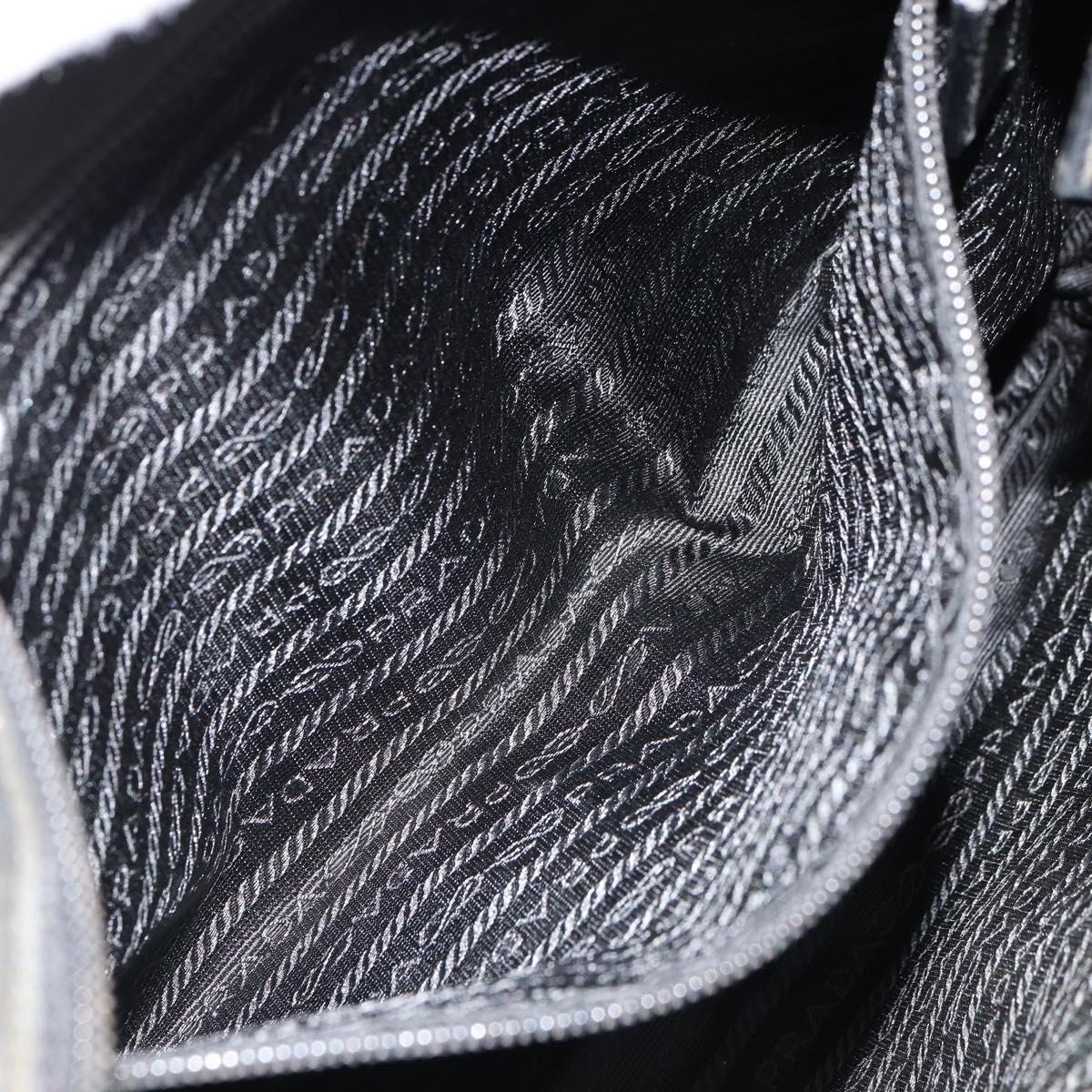 PRADA Shoulder Bag Nylon Black Silver Auth ka4274