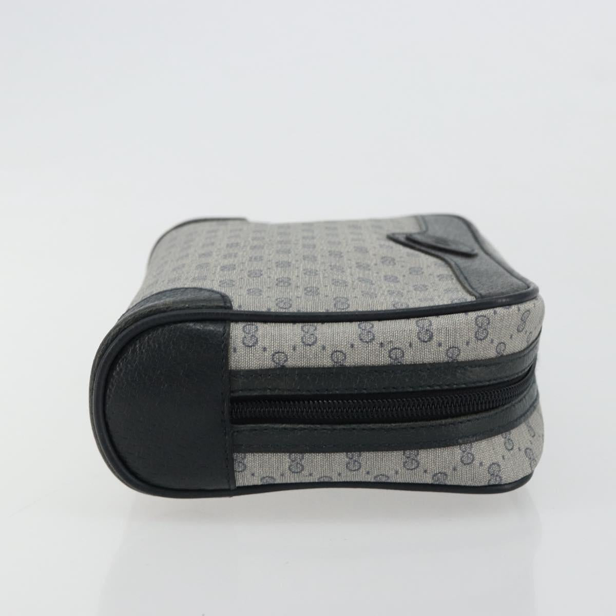 GUCCI Micro GG Supreme Clutch Bag PVC Navy Gold 014 89 0094 Auth ka4286