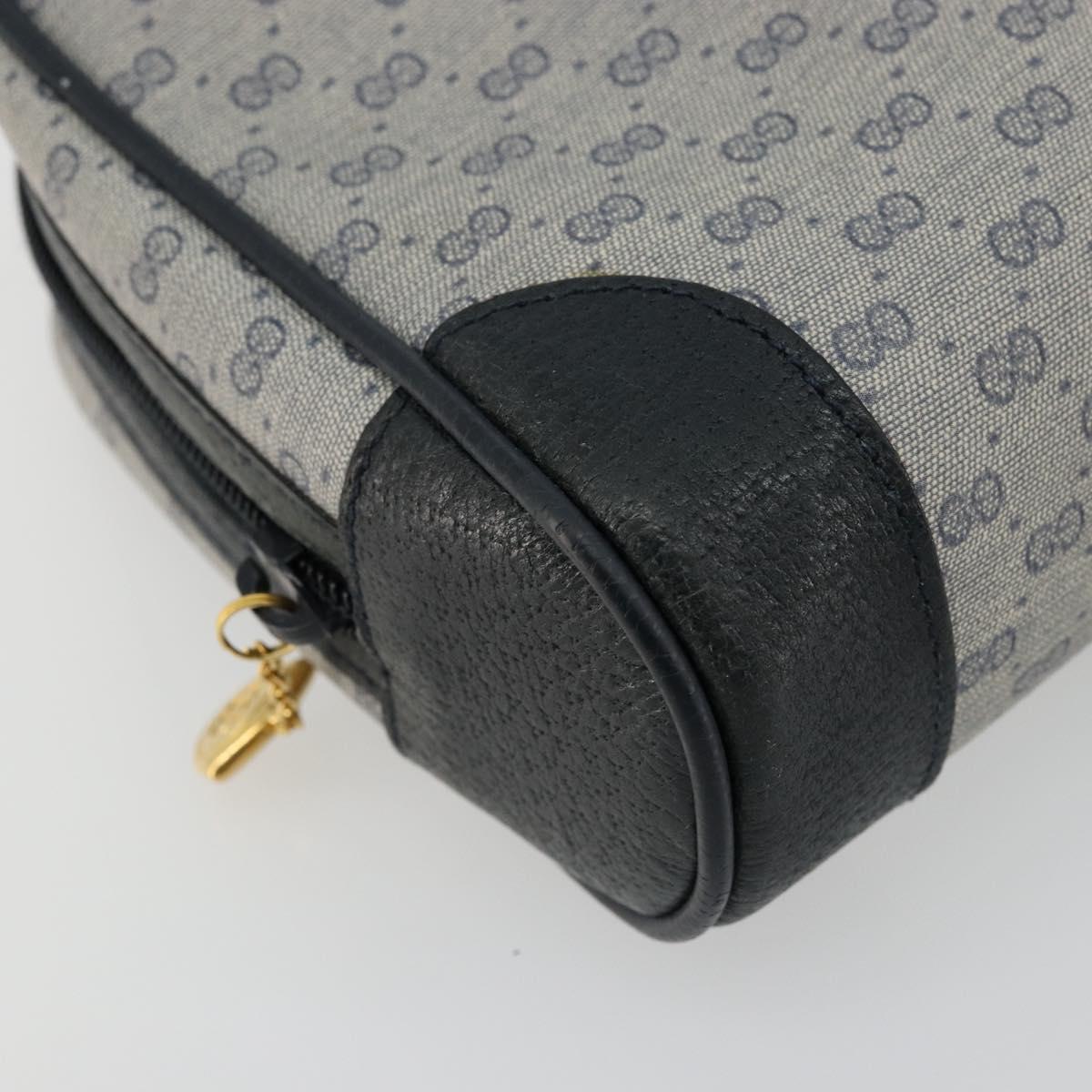 GUCCI Micro GG Supreme Clutch Bag PVC Navy Gold 014 89 0094 Auth ka4286