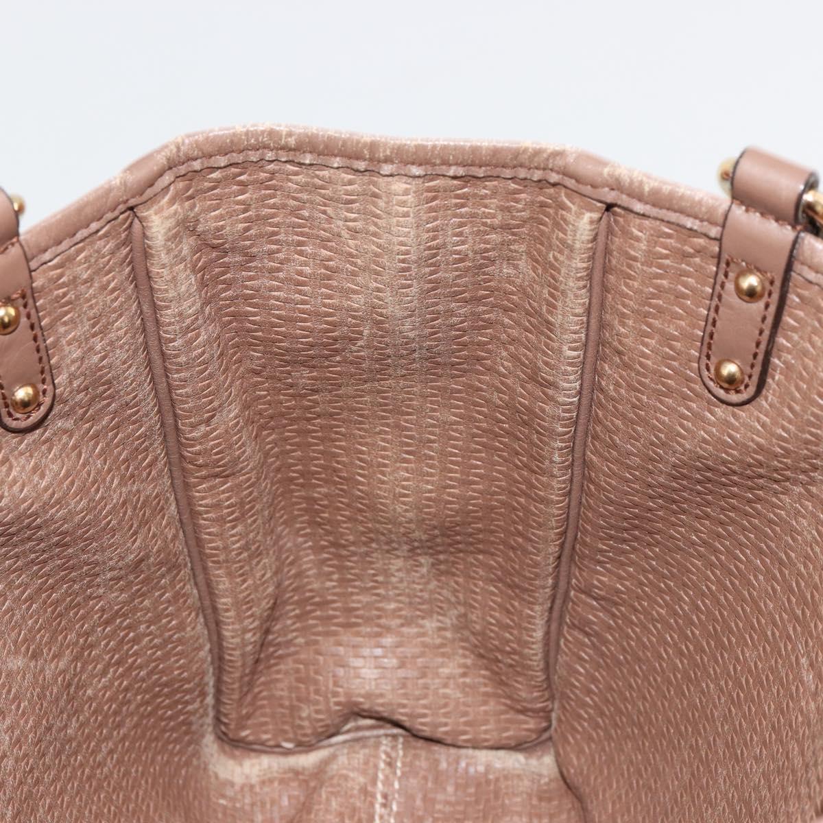 Salvatore Ferragamo Gancini Reversible Tote Bag Leather Brown Gold Auth ka4287A