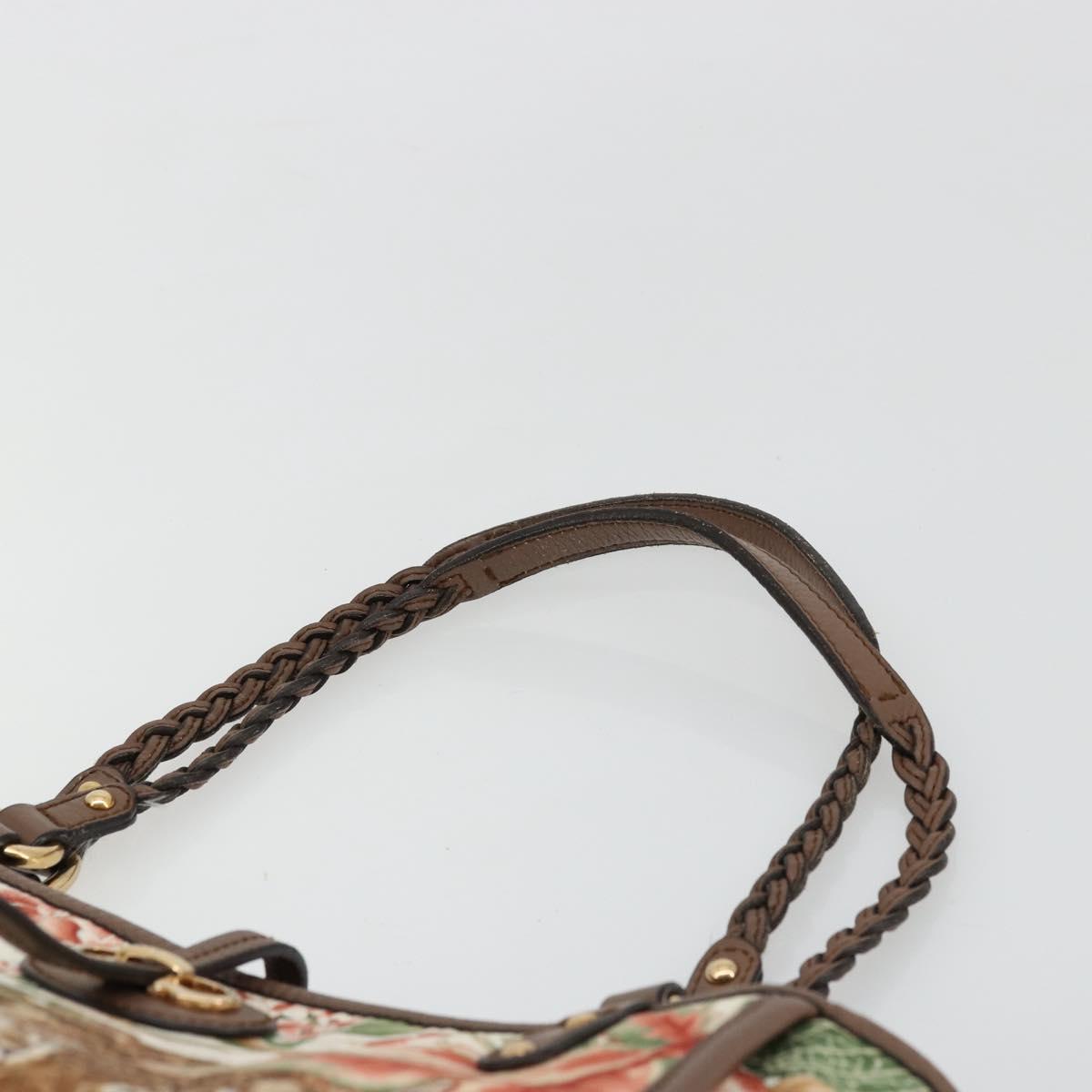 Salvatore Ferragamo Gancini Reversible Tote Bag Leather Brown Gold Auth ka4287A
