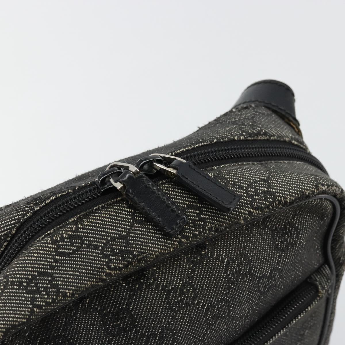 GUCCI GG Canvas Shoulder Bag Black Silver 03136 Auth ka4292