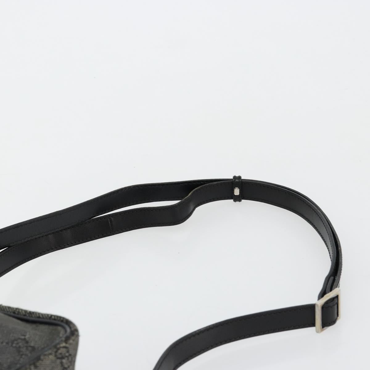 GUCCI GG Canvas Shoulder Bag Black Silver 03136 Auth ka4292