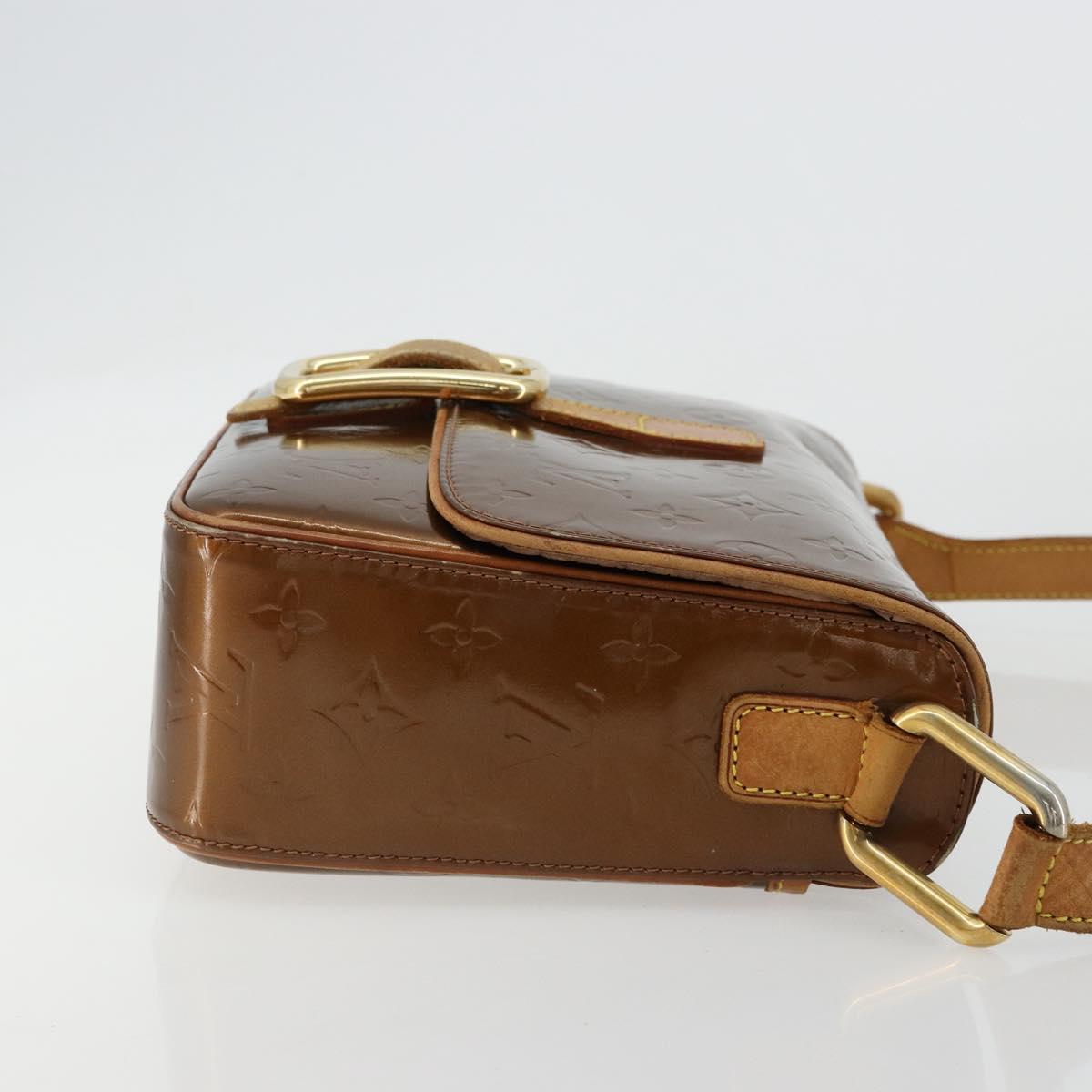 LOUIS VUITTON Monogram Vernis Christie GM Shoulder Bag Bronze M91107 Auth ka4295