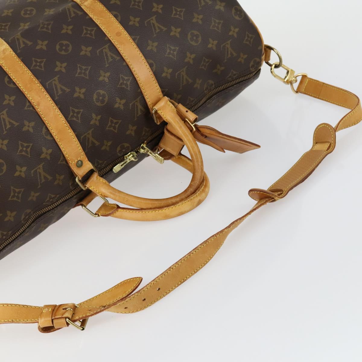 LOUIS VUITTON Monogram Keepall Bandouliere 50 Boston Bag M41416 LV Auth ka430