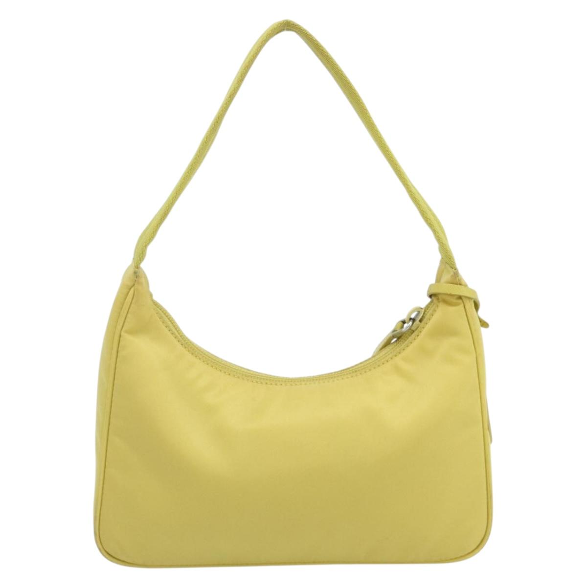 PRADA Hand Bag Nylon Yellow Yellow Auth ka4300A