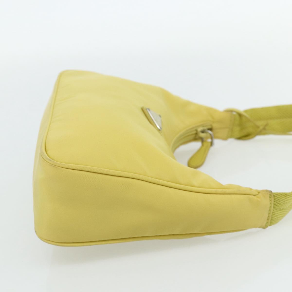 PRADA Hand Bag Nylon Yellow Yellow Auth ka4300A