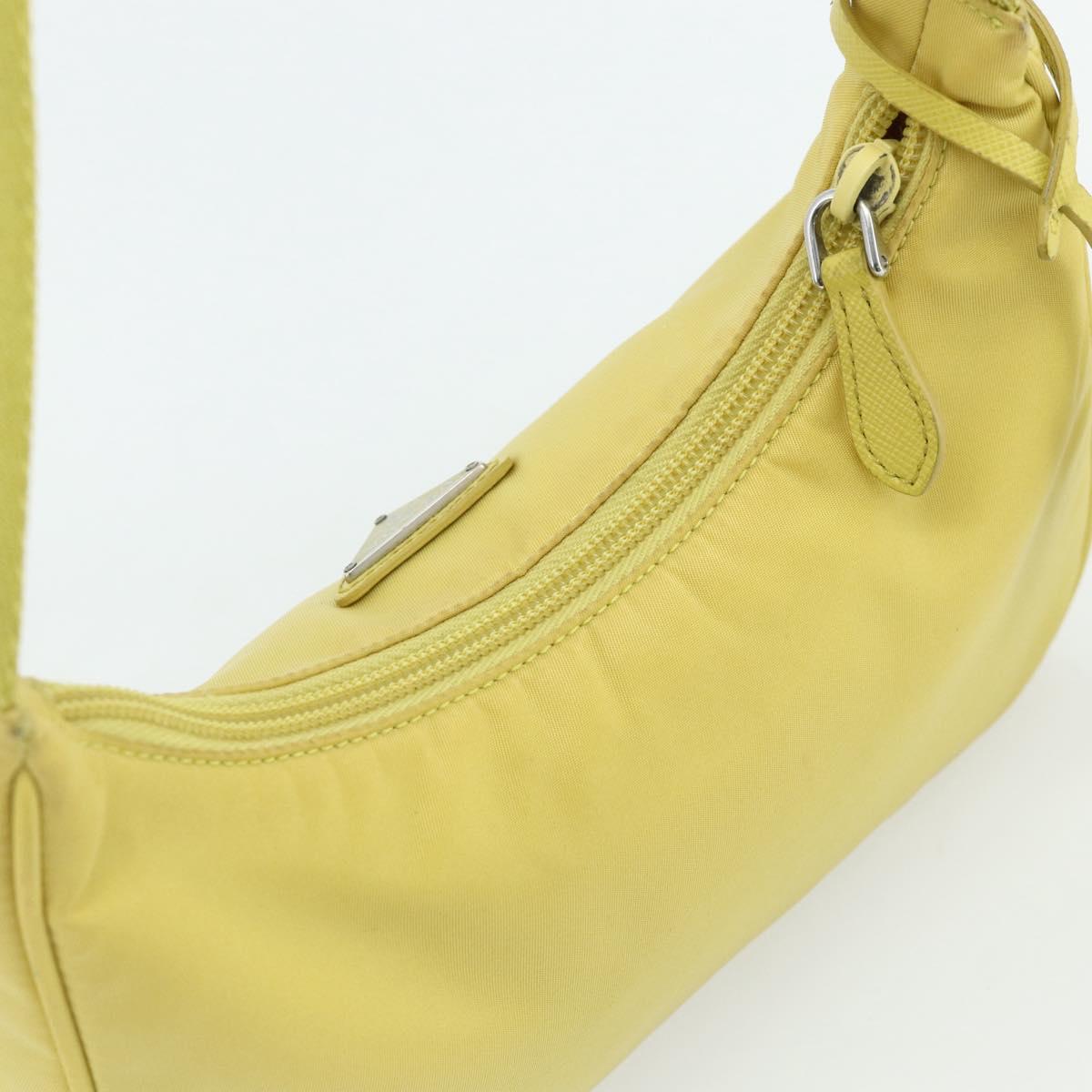 PRADA Hand Bag Nylon Yellow Yellow Auth ka4300A