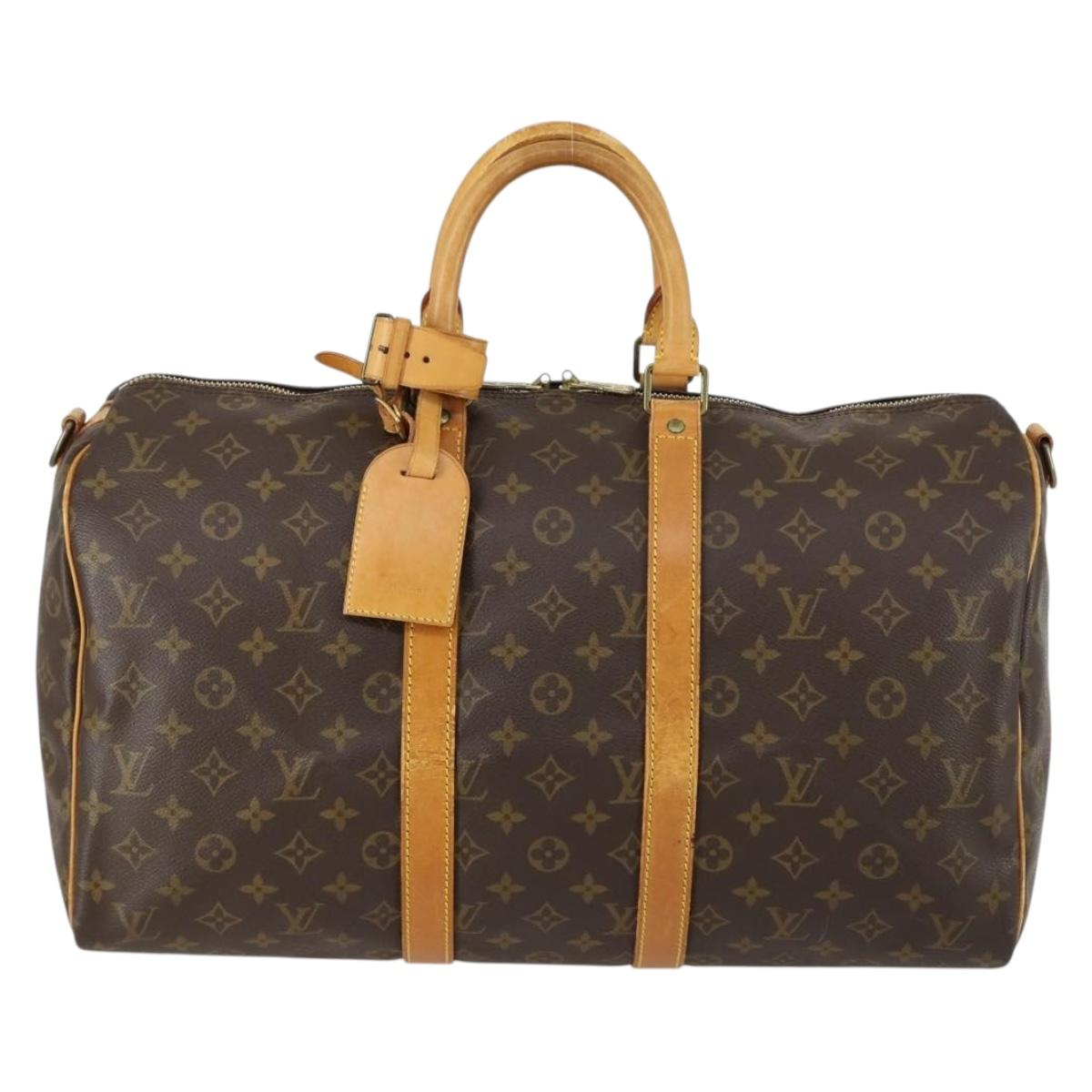 LOUIS VUITTON Monogram Keepall Bandouliere 45 Boston Bag M41418 LV Auth ka431