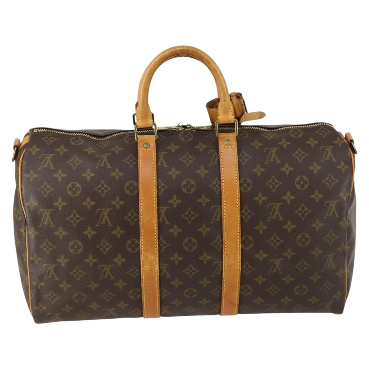 LOUIS VUITTON Monogram Keepall Bandouliere 45 Boston Bag M41418 LV Auth ka431