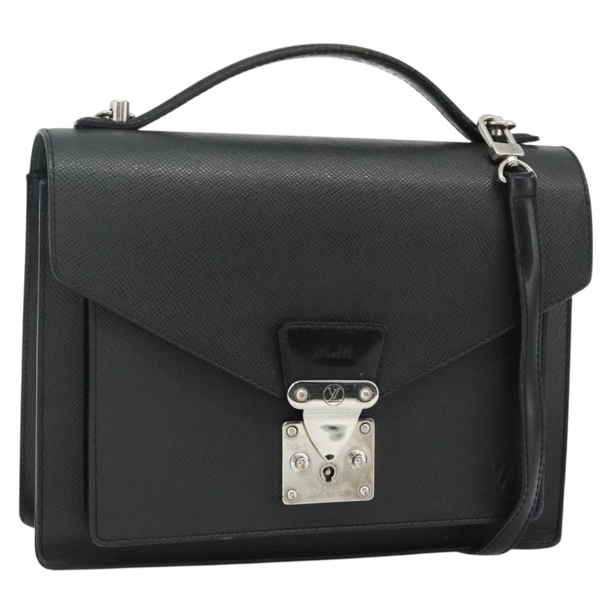 LOUIS VUITTON Taiga Monceau 28 Hand Bag SPO 2way Ardoise M32002 LV Auth ka4313