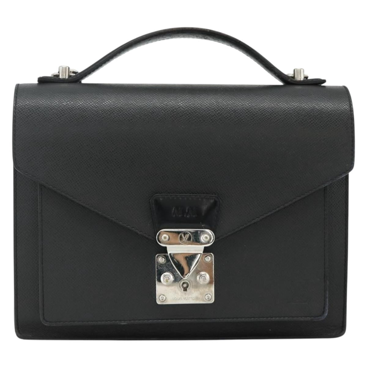 LOUIS VUITTON Taiga Monceau 28 Hand Bag SPO 2way Ardoise M32002 LV Auth ka4313
