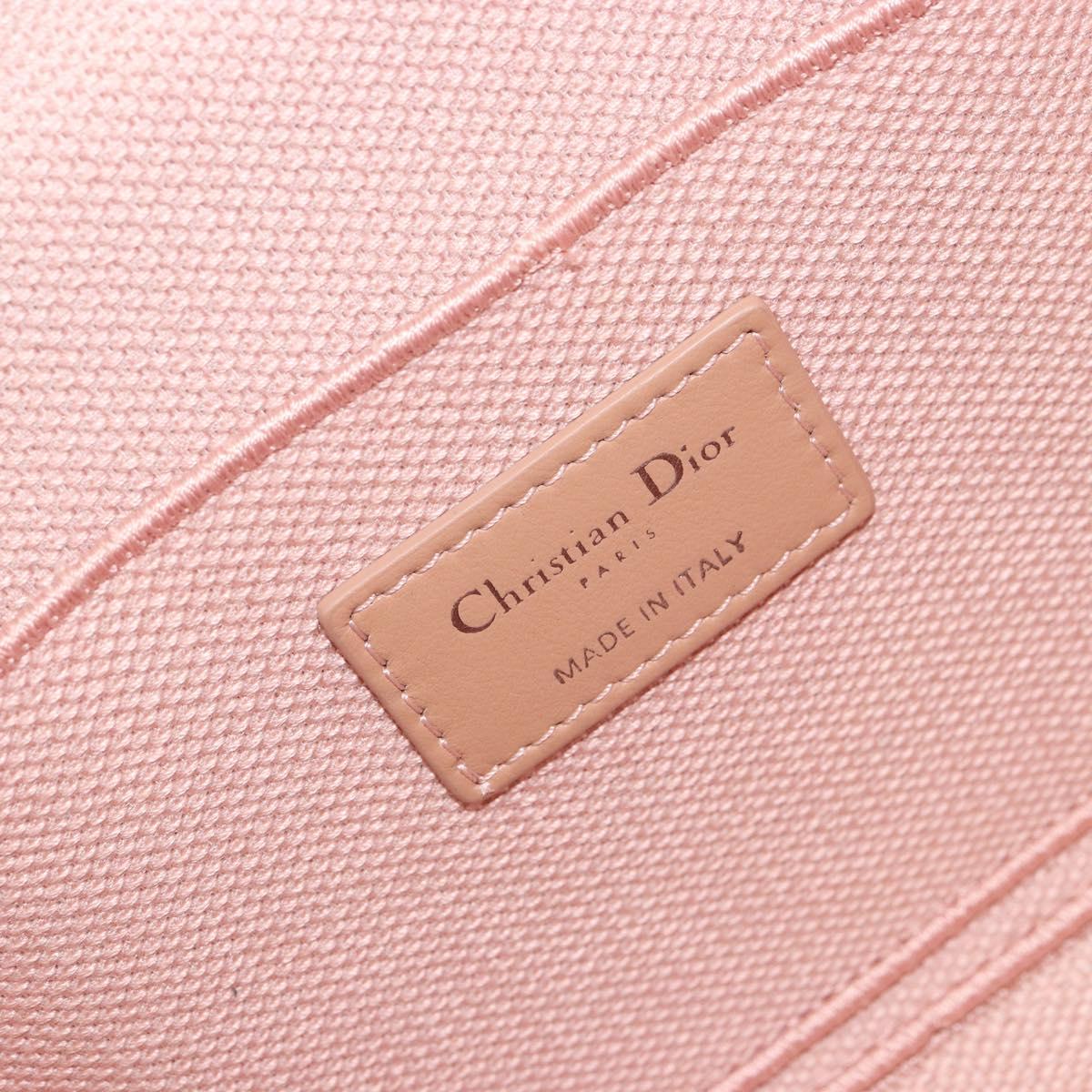 Christian Dior Vanity Hand Bag Canvas Pink Silver Auth ka4333A