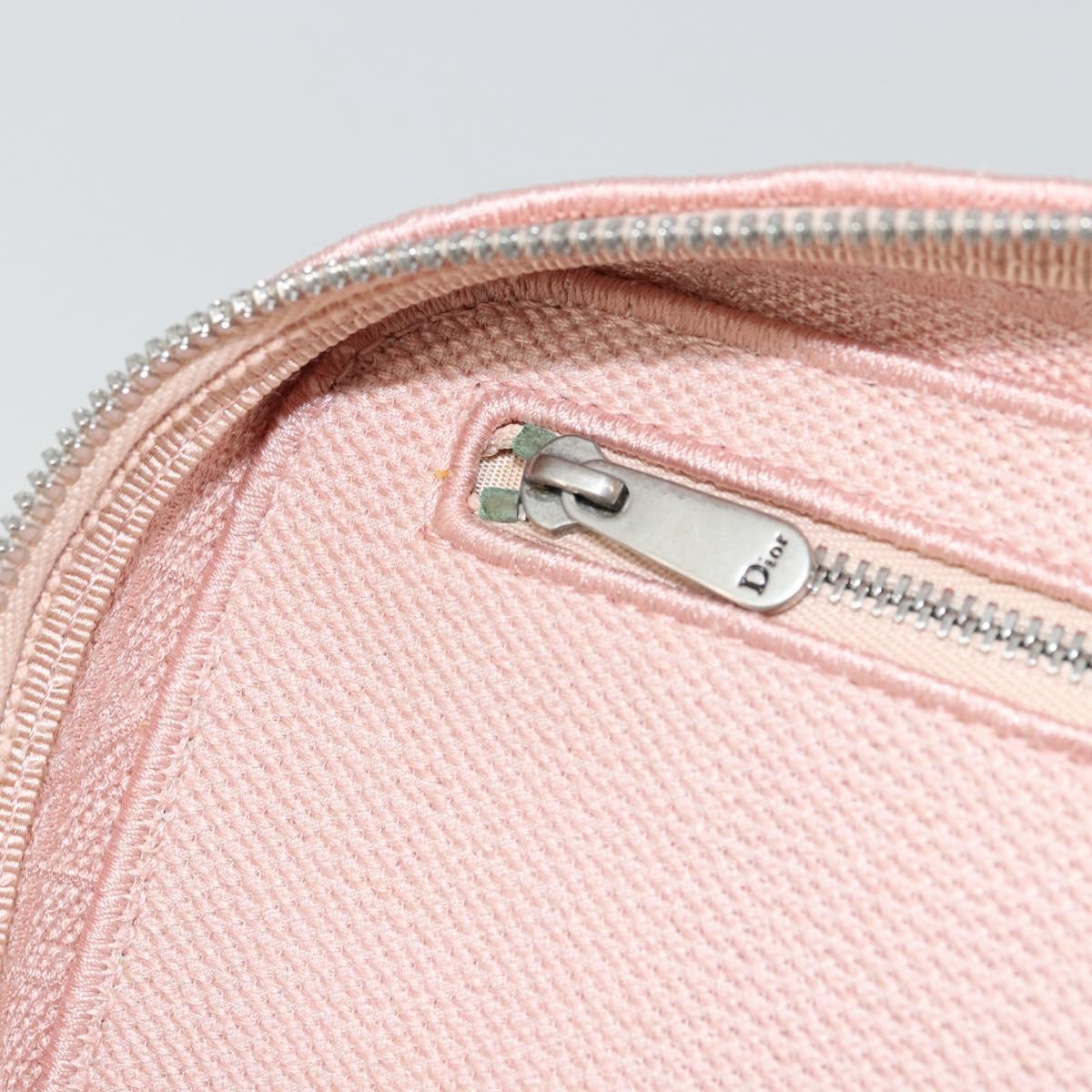 Christian Dior Vanity Hand Bag Canvas Pink Silver Auth ka4333A