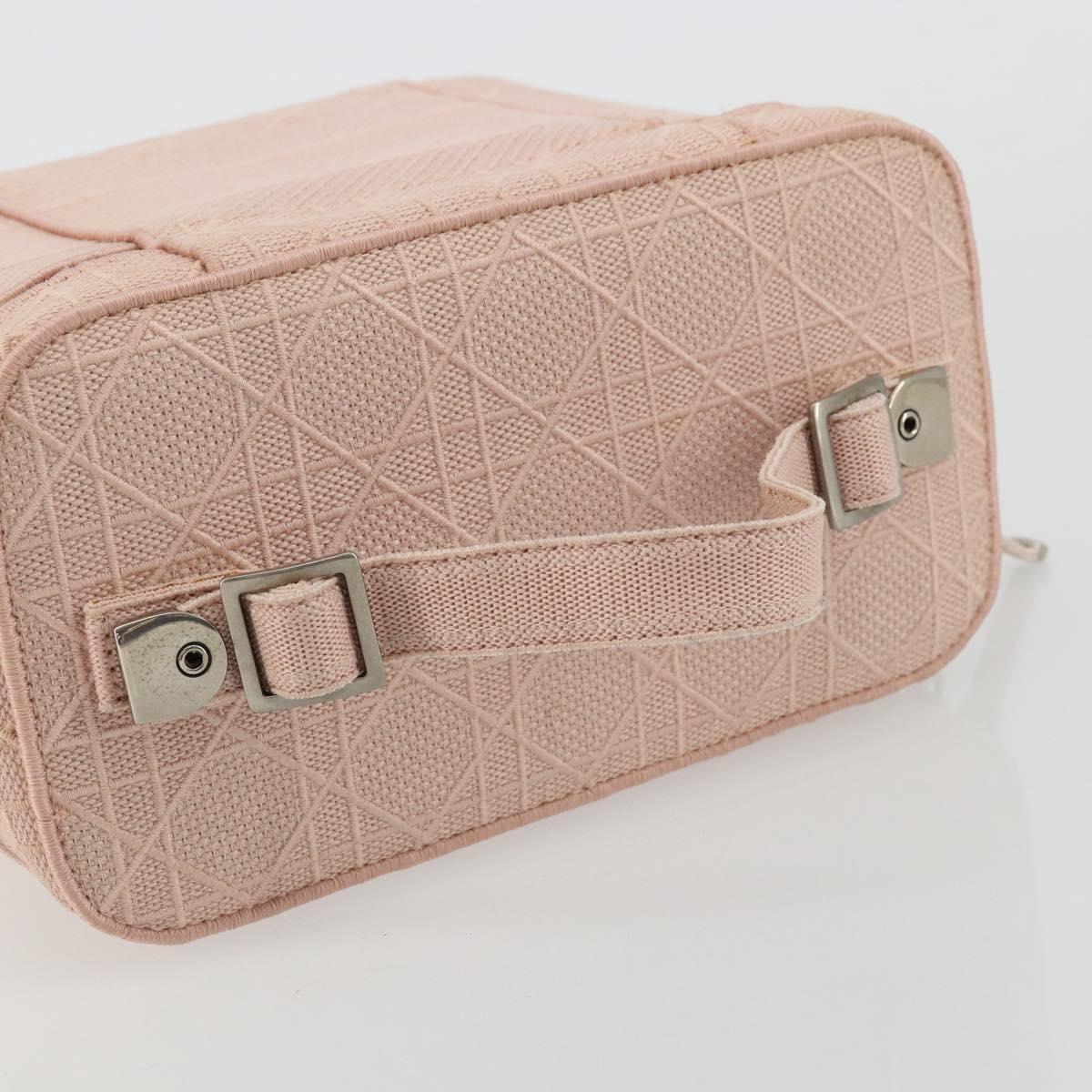 Christian Dior Vanity Hand Bag Canvas Pink Silver Auth ka4333A