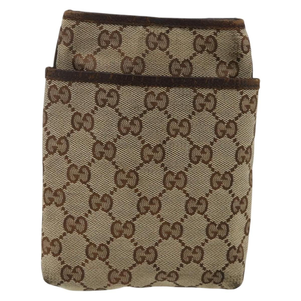 GUCCI GG Canvas Web Sherry Line Shoulder Bag Beige Red Green 141863 Auth ka4335
