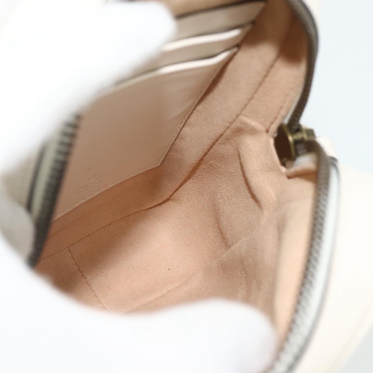 GUCCI Marmont Chain Shoulder Bag Leather Pink Gold white 699759 Auth ka4341SM