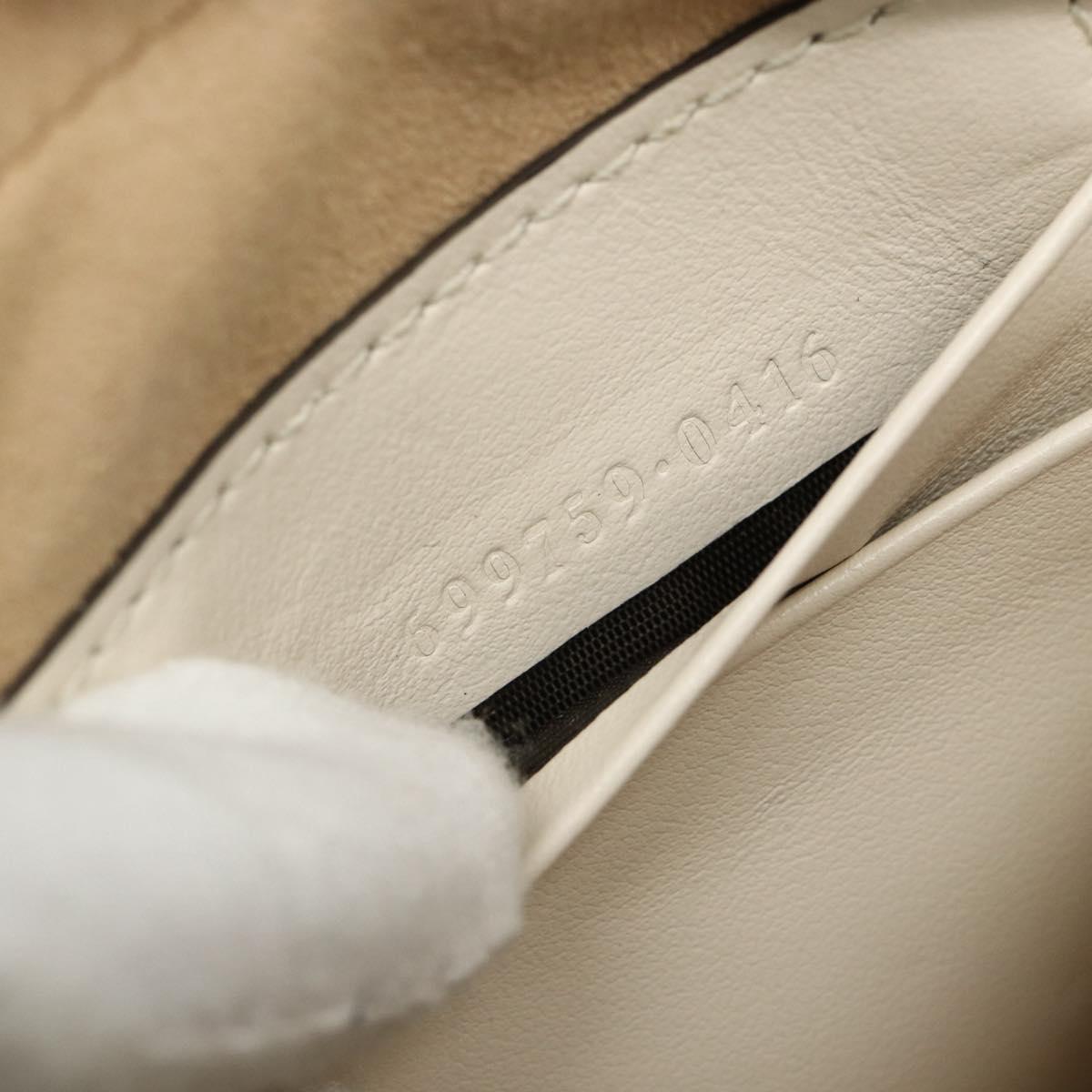 GUCCI Marmont Chain Shoulder Bag Leather Pink Gold white 699759 Auth ka4341SM