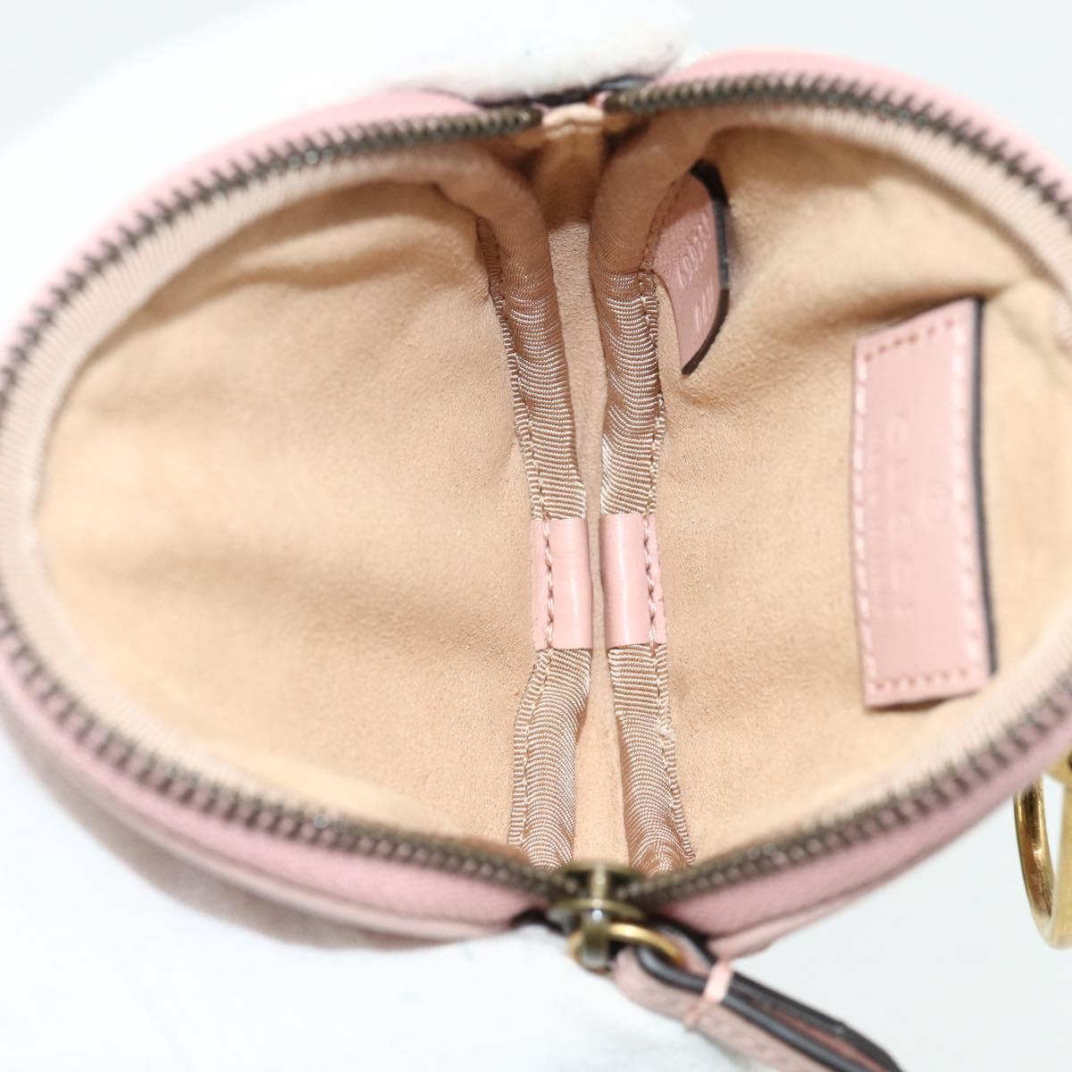 GUCCI Marmont Chain Shoulder Bag Leather Pink Gold white 699759 Auth ka4341SM