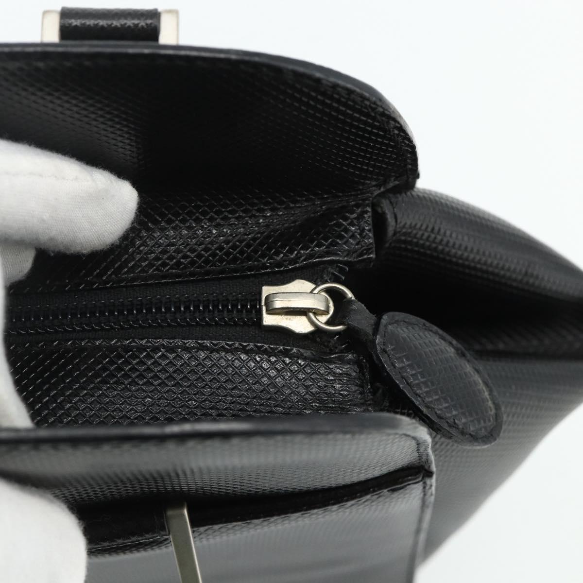 BOTTEGA VENETA Hand Bag Leather Black Silver Auth ka4346