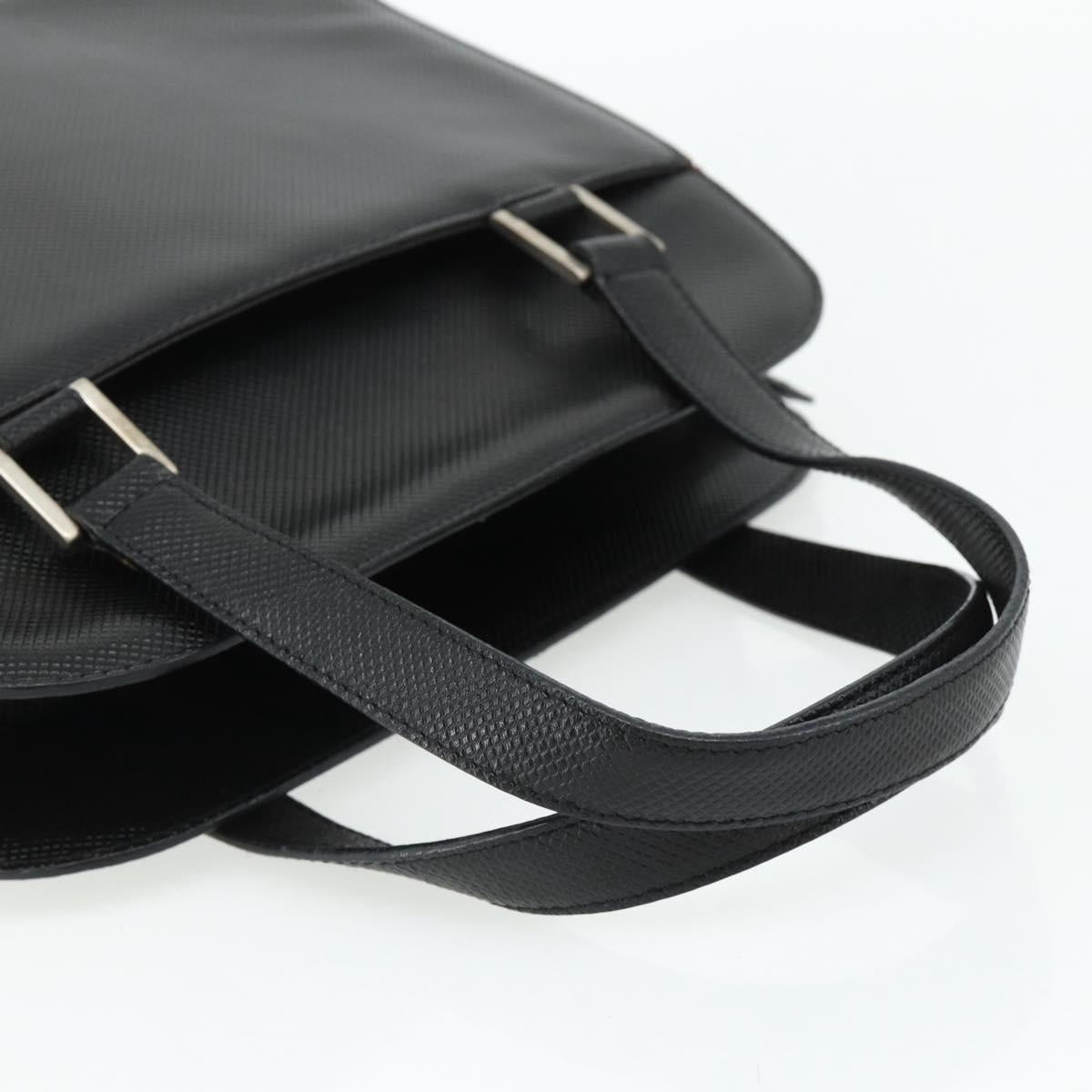 BOTTEGA VENETA Hand Bag Leather Black Silver Auth ka4346