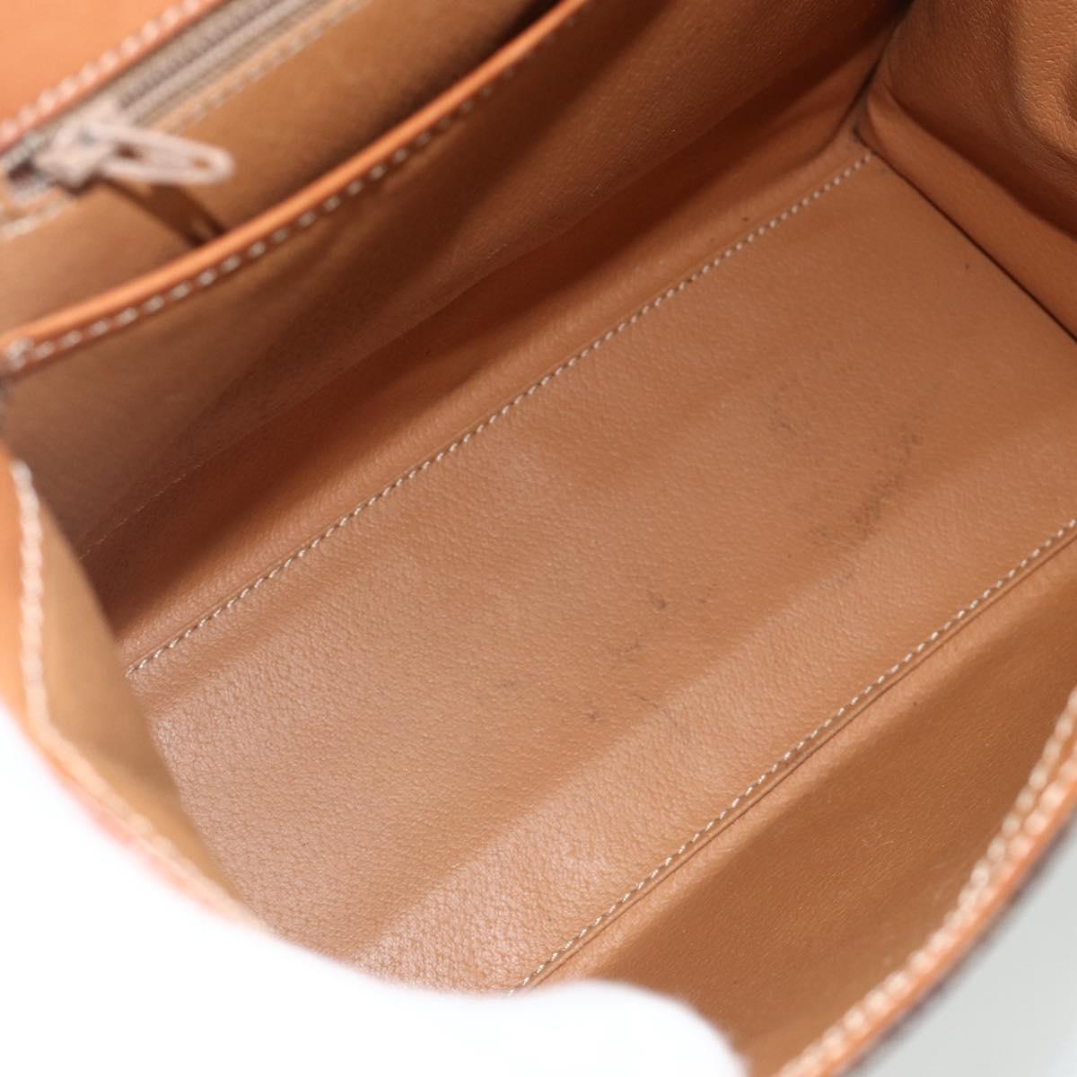 CELINE Macadam Canvas Hand Bag PVC Leather Brown Gold Auth ka4354