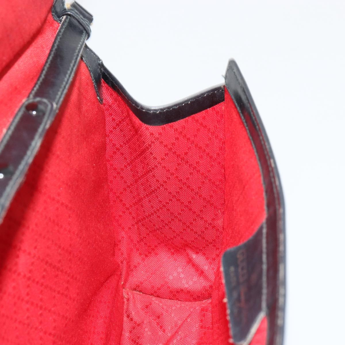 GUCCI GG Canvas Web Sherry Line Bag Black Red Green 37 04 3657 Auth ka4360