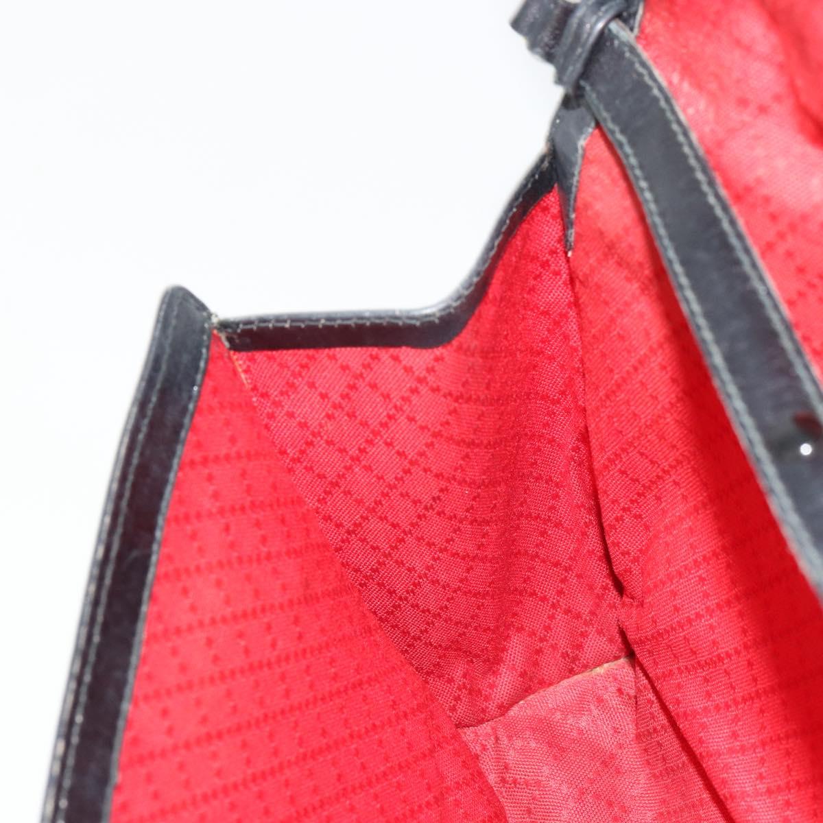 GUCCI GG Canvas Web Sherry Line Bag Black Red Green 37 04 3657 Auth ka4360
