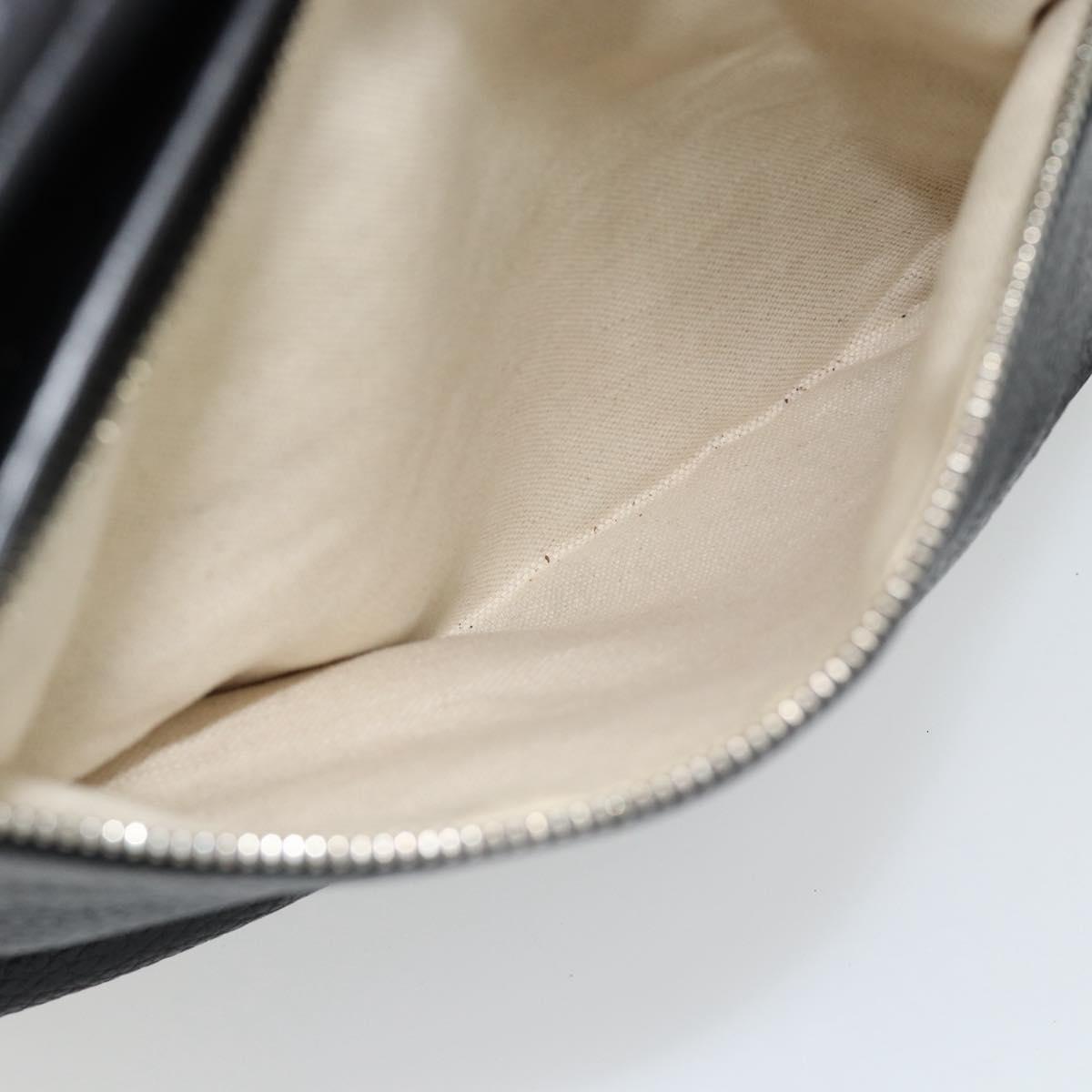 GUCCI Interlocking Shoulder Bag Leather Black Silver 337084 Auth ka4361A
