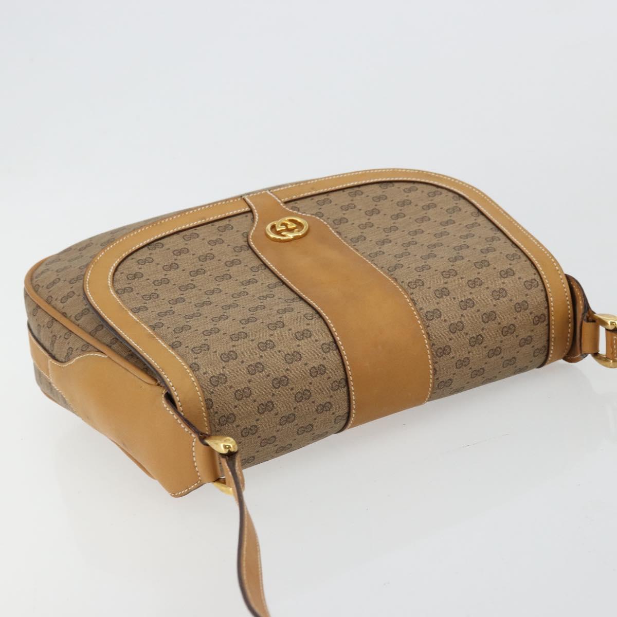 GUCCI Micro GG Supreme Shoulder Bag PVC Beige Gold 001 261 4425 Auth ka4363