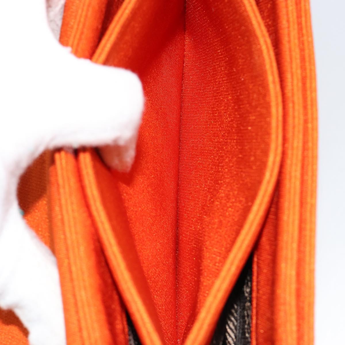 PRADA Shoulder Bag Cotton Orange Silver Auth ka4368A