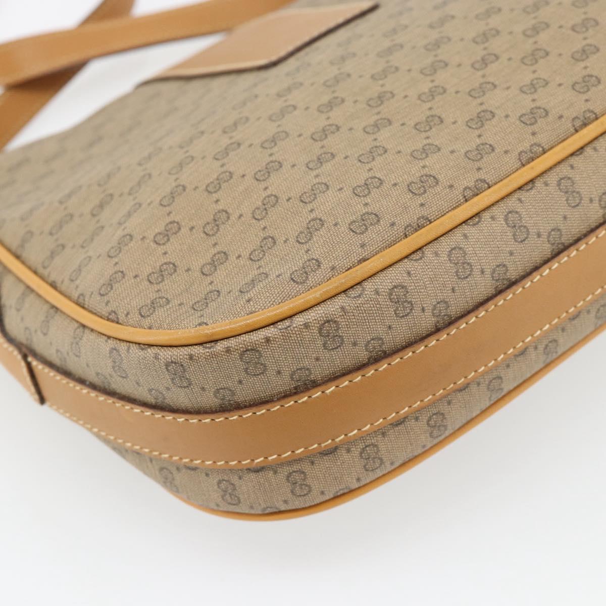 GUCCI Micro GG Supreme Shoulder Bag PVC Beige Gold 001 41 4425 Auth ka4370
