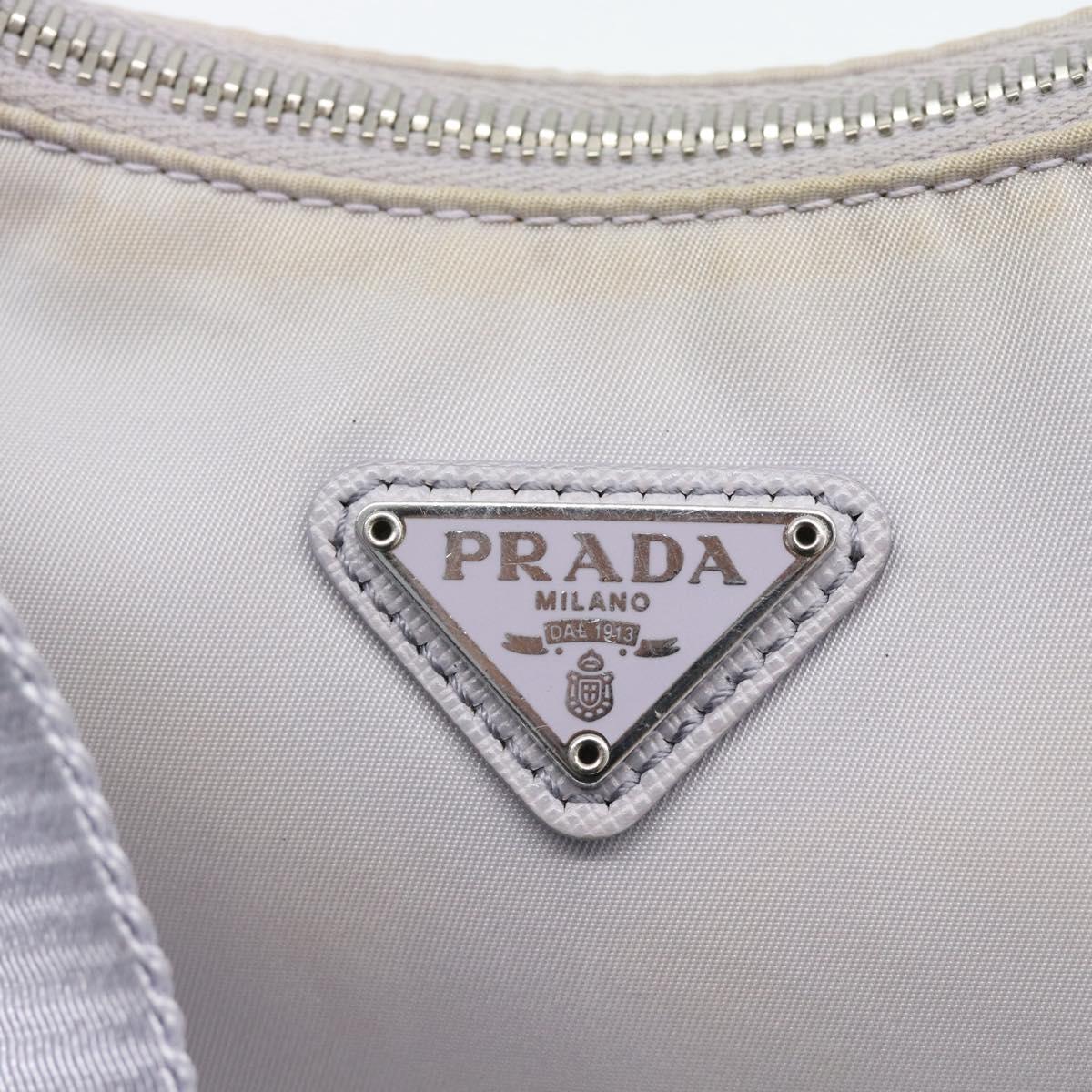 PRADA Re-Edition Shoulder Bag Nylon Purple Silver Auth ka4372A