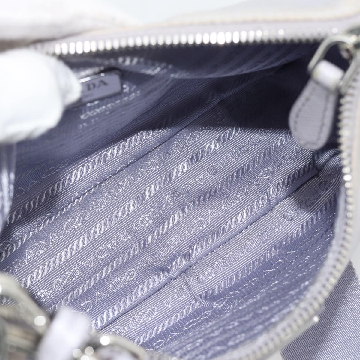 PRADA Re-Edition Shoulder Bag Nylon Purple Silver Auth ka4372A