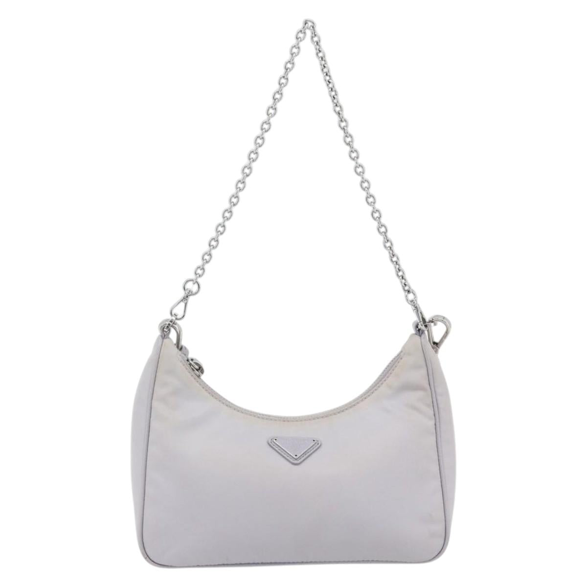 PRADA Re-Edition Shoulder Bag Nylon Purple Silver Auth ka4372A