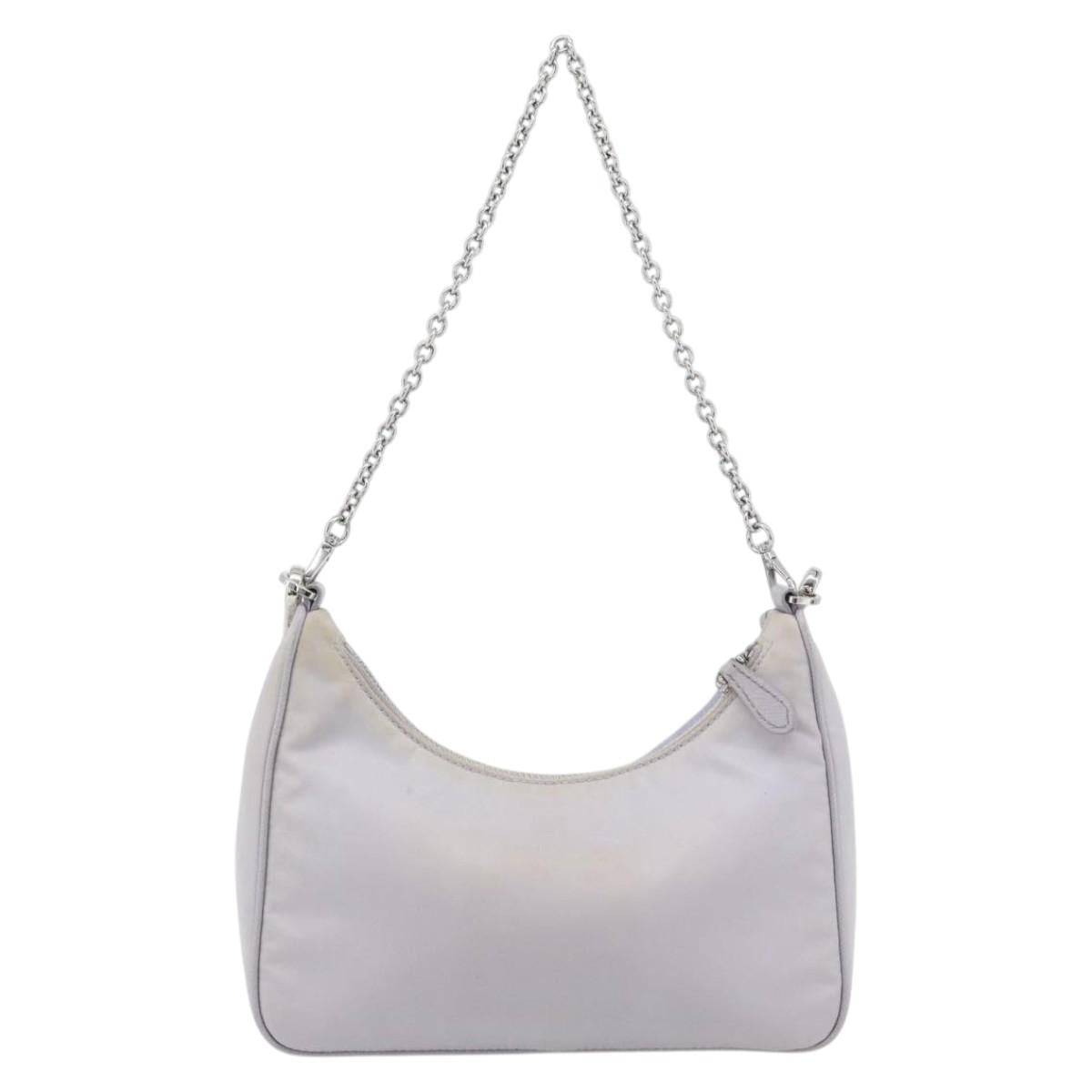 PRADA Re-Edition Shoulder Bag Nylon Purple Silver Auth ka4372A