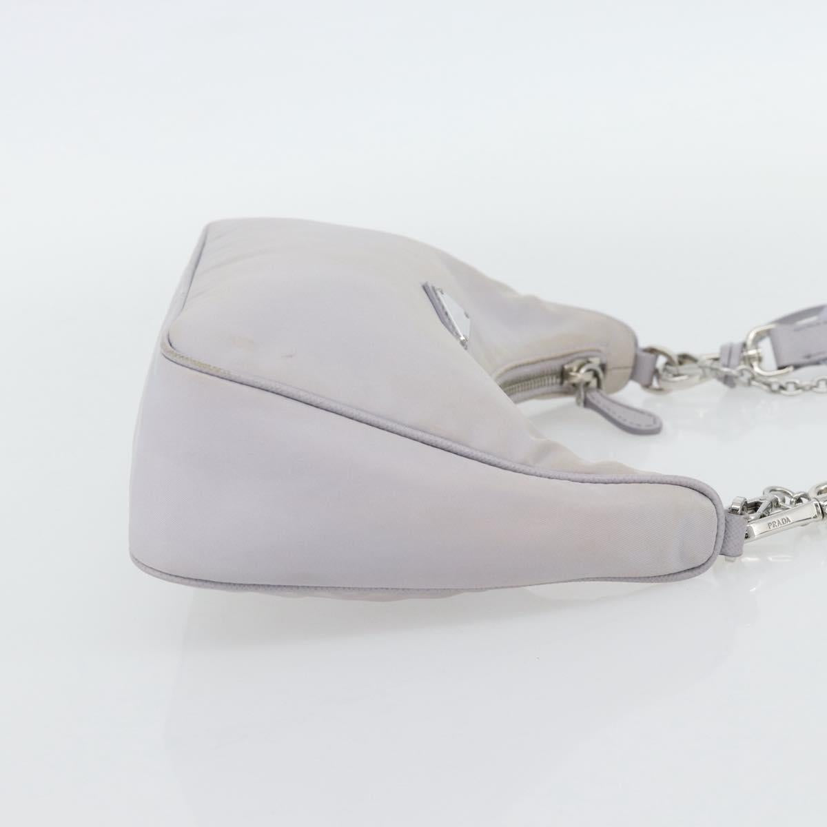 PRADA Re-Edition Shoulder Bag Nylon Purple Silver Auth ka4372A