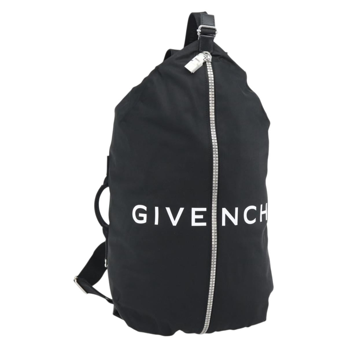 GIVENCHY G Zip Backpack Nylon Black Silver Auth ka4379M