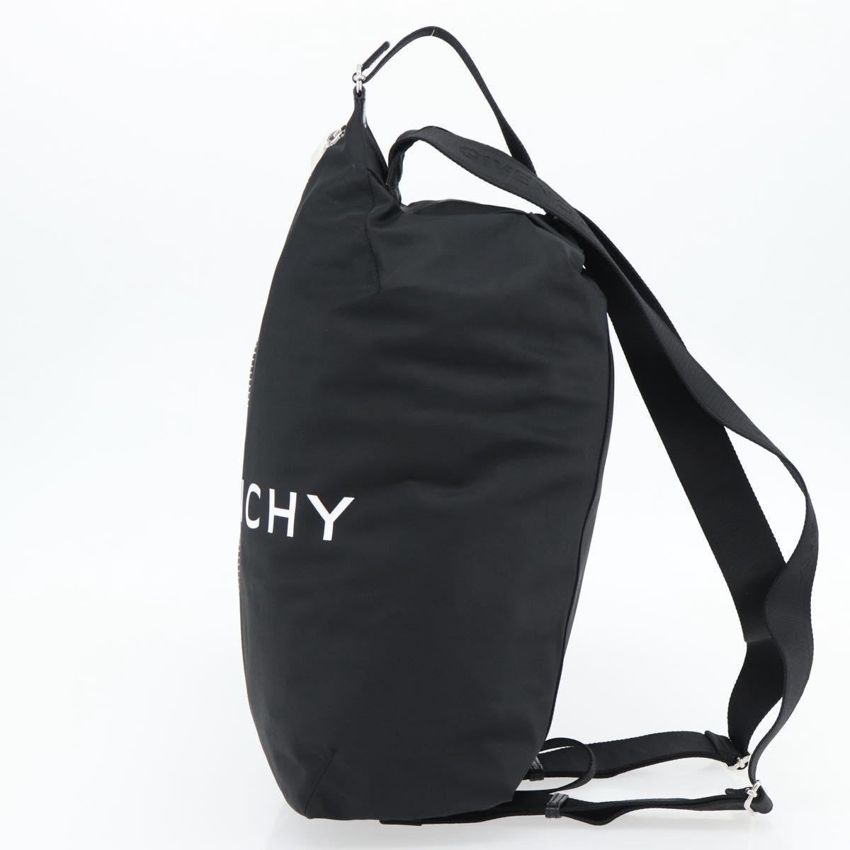 GIVENCHY G Zip Backpack Nylon Black Silver Auth ka4379M