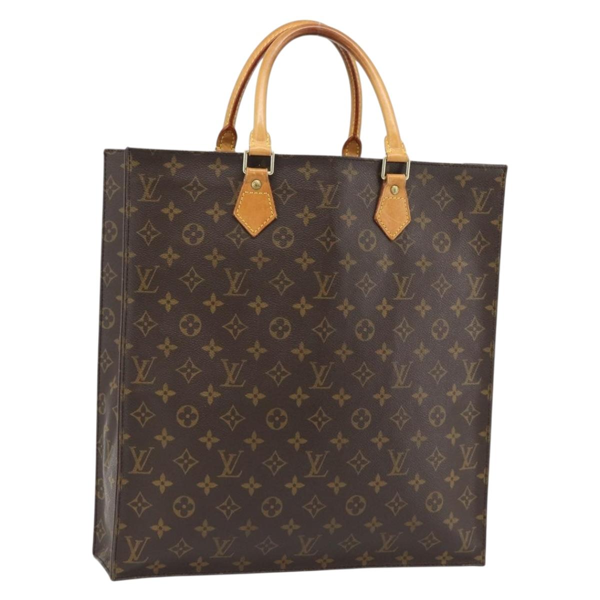 LOUIS VUITTON Monogram Sac Plat Hand Bag M51140 LV Auth ka4380