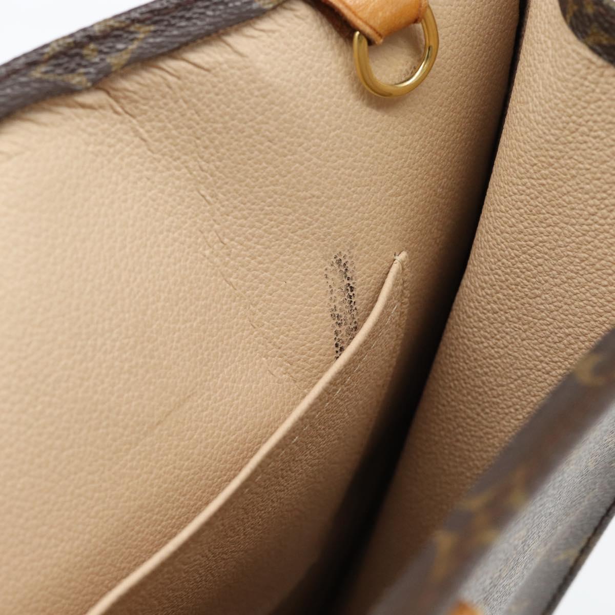 LOUIS VUITTON Monogram Sac Plat Hand Bag M51140 LV Auth ka4380