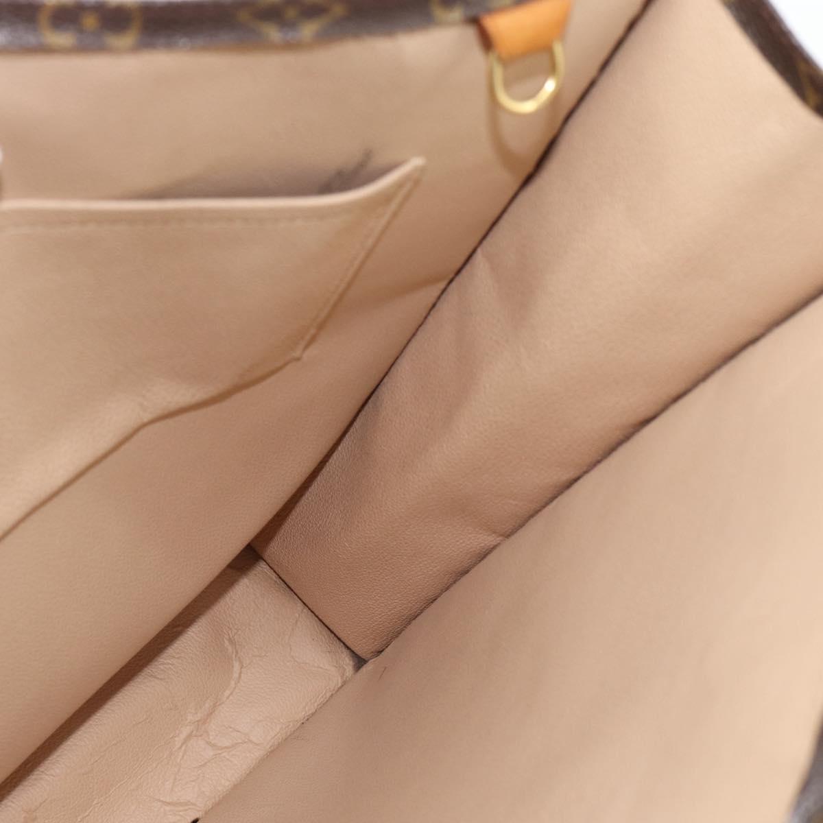 LOUIS VUITTON Monogram Sac Plat Hand Bag M51140 LV Auth ka4380