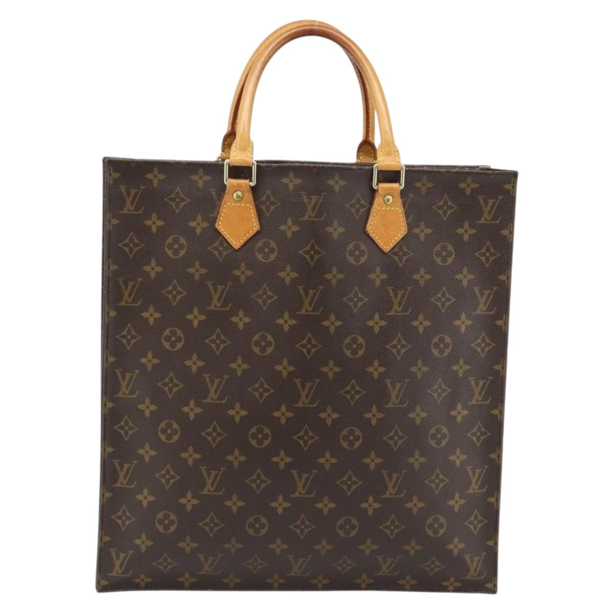 LOUIS VUITTON Monogram Sac Plat Hand Bag M51140 LV Auth ka4380