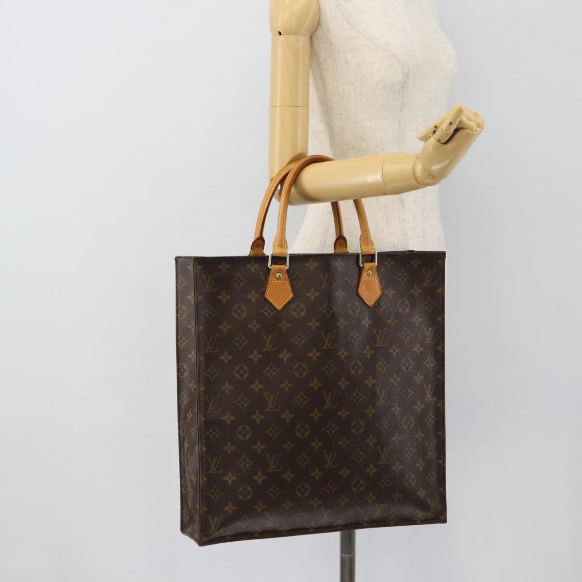 LOUIS VUITTON Monogram Sac Plat Hand Bag M51140 LV Auth ka4380