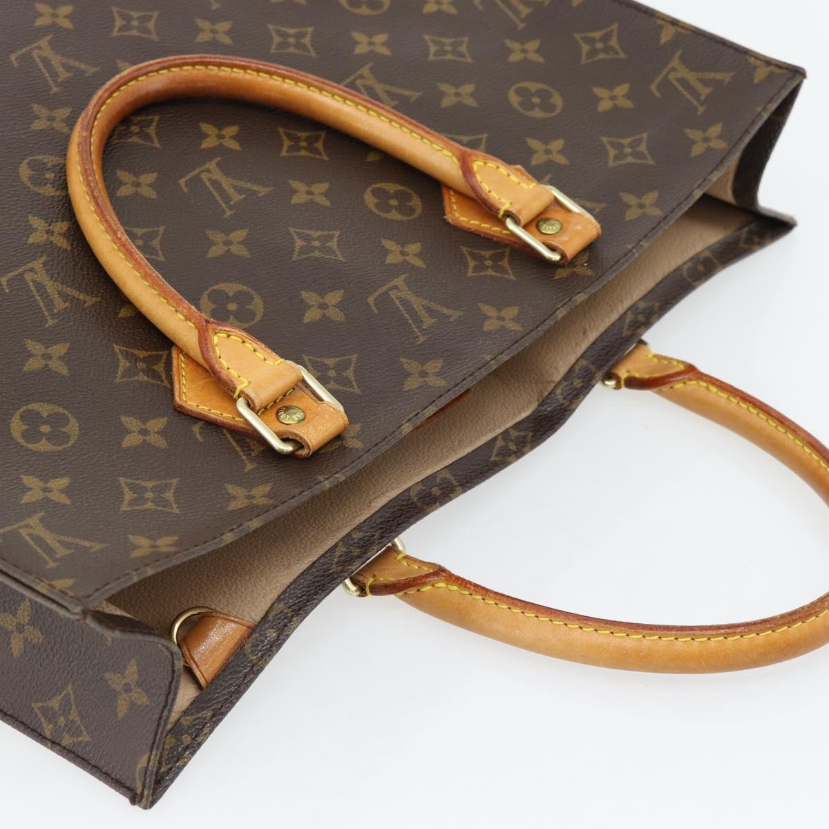 LOUIS VUITTON Monogram Sac Plat Hand Bag M51140 LV Auth ka4380