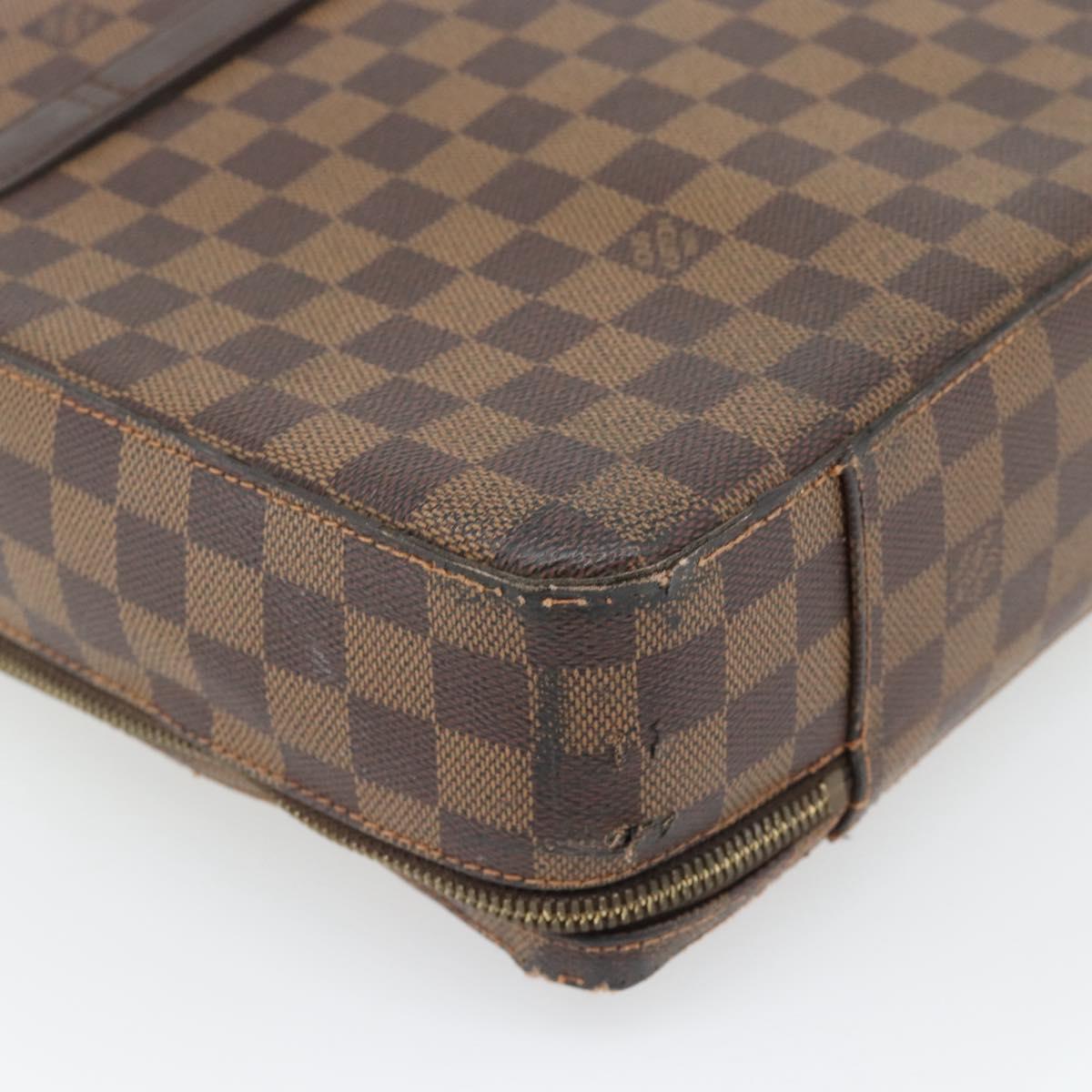 LOUIS VUITTON Damier Ebene Porto Ordinatur Sabana Bag 2way N58020 Auth ka4382