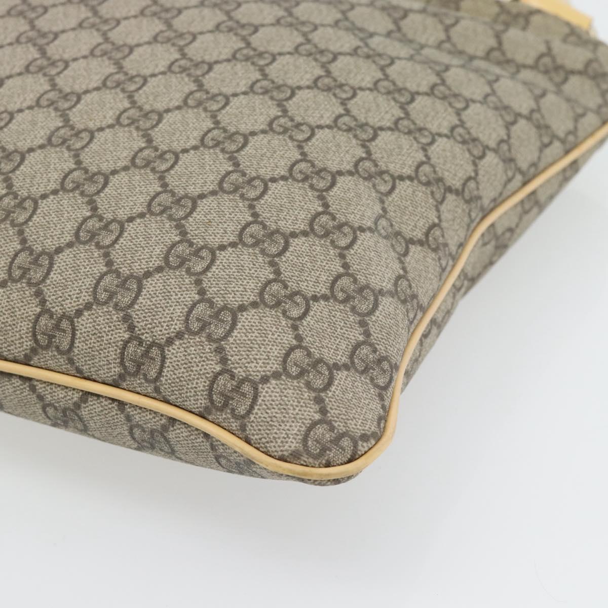 GUCCI GG Supreme Shoulder Bag PVC Beige Gold 201446 Auth ka4386A