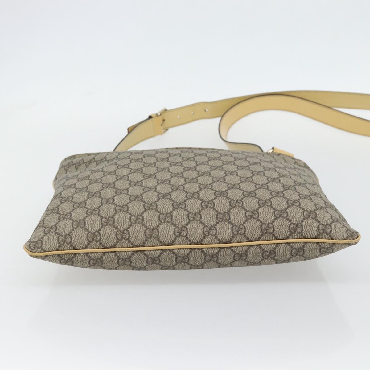 GUCCI GG Supreme Shoulder Bag PVC Beige Gold 201446 Auth ka4386A