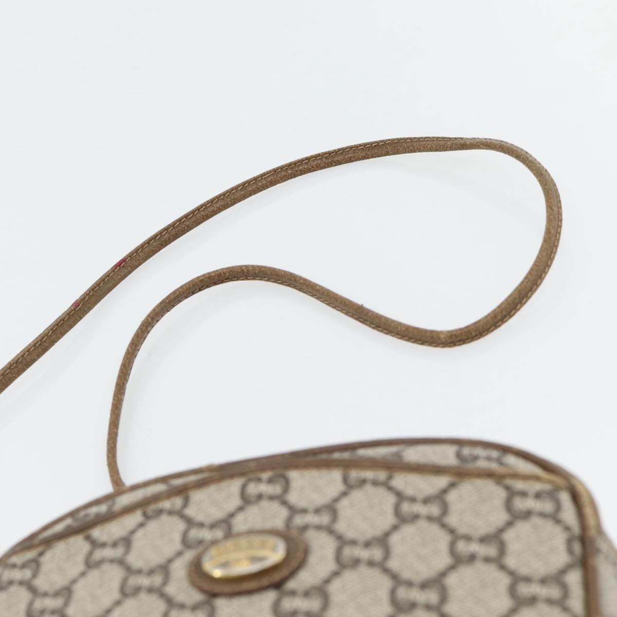 GUCCI GG Plus Supreme Shoulder Bag PVC Beige Gold Auth ka4394